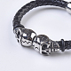 Men's Braided Leather Cord Bracelets(BJEW-P194-09)-3