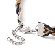 牛革レザー編組ツイストロープチョーカーネックレス、女性用真鍮クラスプ付き(NJEW-JN04167)-6