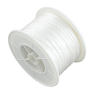 Round Nylon Thread, Rattail Satin Cord, for Chinese Knot Making, White, 1mm, 100yards/roll(NWIR-R005-011)