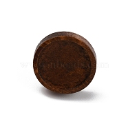 Wood Stud Earring Findings with Stainless Steel Pin, Flat Round, Coconut Brown, 15x4mm, Pin: 0.8mm(WOOD-TAC0020-02)