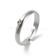 Non-Tarnish 304 Stainless Steel Open Cuff Rings Findings, Loop Ring Base, Stainless Steel Color, Hole: 1.8mm, US Size 7 1/4(17.5mm)(STAS-K278-03P)