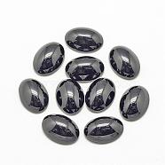 Natural Black Stone Cabochons, Oval, 25x18x6~7mm(G-R415-18x25-46)
