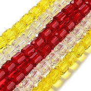 Glass Beads Strands, Faceted Barrel, Mixed Color, 7x6mm, Hole: 1mm, about 78~79pcs/strand, 21.26~21.46 inch(54~54.5cm)(GLAA-G112-01-M)