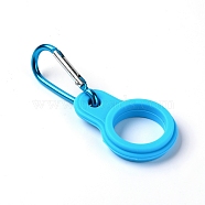 Silicone Water Bottle Carrier/Holder, with Aluminum Carabiner , Deep Sky Blue, 91x36.5mm(FIND-WH0075-32A)