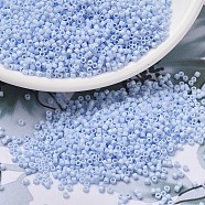 MIYUKI Delica Beads, Cylinder, Japanese Seed Beads, 11/0, (DB1527) Matte Opaque Light Sky Blue AB, 1.3x1.6mm, Hole: 0.8mm, about 2000pcs/10g(X-SEED-J020-DB1527)