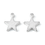 Brass Charms, Star, Silver Color Plated, 12x10mm, Hole: 1.2mm(KK-WH0040-01S)