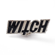 Enamel Pin, Alloy Badge for Backpack Clothing, Platinum, Word, 12x33x2mm, Pin: 1mm(JEWB-F017-01F)