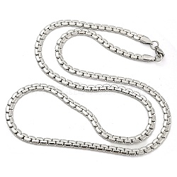 304 Stainless Steel Chain Necklaces, Stainless Steel Color, 23.62 inch(60cm)(NJEW-P295-02P)