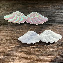 Laser Cloth Angel Wings Ornament Accessories, Fabric Embossed Iridescent Wings, Craft Wings, for DIY Children's Clothes, Hair Accessories, Colorful, 30x100mm(WI-PW0001-028C)