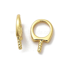 Rack Plating Brass Pendant Bails, Peg Bails, for Half Drilled Beads, Cadmium Free & Lead Free, Long-Lasting Plated, Ring, Real 18K Gold Plated, 10x6.5x1.5mm, Hole: 5mm, Pin: 1.1mm(KK-S397-19B-G)