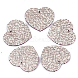 Eco-Friendly Cowhide Pendants, Heart, Misty Rose, 25x27x1.5mm, Hole: 1.5mm(X-FIND-T045-23B-02)