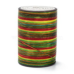 Round Waxed Polyester Thread String, Micro Macrame Cord, Twisted Cord, for Leather Sewing Stitching, Colorful, 0.55mm, about 131.23 yards(120m)/roll(YC-D004-02C-128)