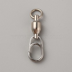 Brass with 304 Stainless Steel Fishing Fast Snap Clips, Quick Change Connectors, Platinum & Stainless Steel Color, 43x12x8mm, Hole: 7mm & 11x8.3mm(FIND-WH0152-322H)