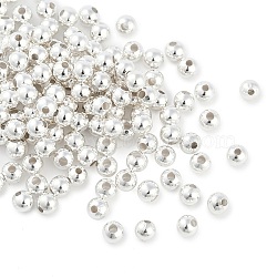 Brass Smooth Round Beads, Seamed Spacer Beads, Silver, 5mm, Hole: 1.5mm(EC400-3S)