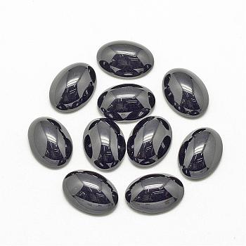 Natural Black Stone Cabochons, Oval, 25x18x6~7mm