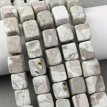 Natural Variscite Beads Strands, Cuboid, 12~13x8~10x8~10mm, Hole: 1mm, about 30~31pcs/strand, 14.76''(37.5cm)~14.96''(38cm)
