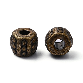 Tibetan Style Spacer Beads, Tibetan Style Spacer Beads, Lead Free, Cadmium Free & Nickel Free, Barrel, Antique Bronze, Size: about 6mm in diameter, 5mm thick, hole: 2.5mm