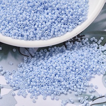MIYUKI Delica Beads, Cylinder, Japanese Seed Beads, 11/0, (DB1527) Matte Opaque Light Sky Blue AB, 1.3x1.6mm, Hole: 0.8mm, about 2000pcs/10g