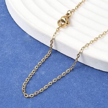 PVD Vacuum Plating 304 Stainless Steel Cable Chain Necklaces, with Lobster Claw Clasp, Golden, 17.7 inch(45cm), Jump Ring: 4x0.5mm