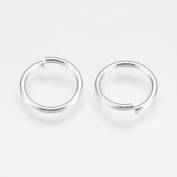 Aluminium Open Jump Rings, Silver Color Plated, 10x1.5mm, Inner Diameter: 7mmr, about 7690pcs/1000g