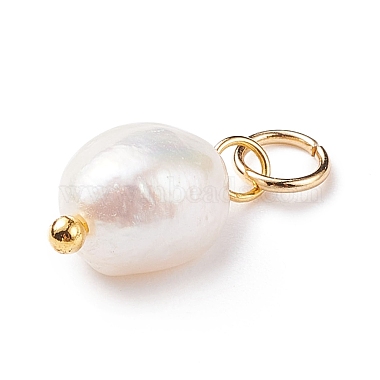 Grade B Natural Cultured Freshwater Pearl Charms(X-PALLOY-JF01497-01)-3