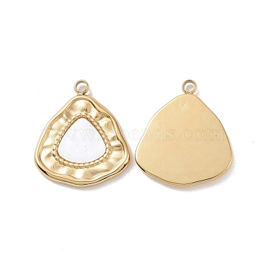 Real 18K Gold Plated Clear Triangle White Shell Pendants