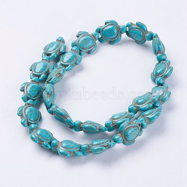 Synthetic Turquoise Beads Strands(G-E456-35A-15x18mm)-2