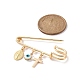 Enamel Eye Enamel Evil Eye & Cross Charms Safety Pin Brooch(JEWB-BR00081)-4