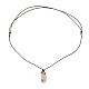 Natural Agate Nugget Pendant Necklace with Cowhide Leather Cord(NJEW-JN03882-04)-4