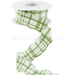 Burlap Ribbons, for Garment Accessories, Yellow Green, 1-5/8 inch(40mm), about 10.00 Yards(9.14m)/Roll(OCOR-WH20007-03H)
