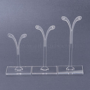Plastic Earring Display, Bean Sprout Shape Earrings Display Stand, Jewelry Tree Stand Stand, Three-piece Set, Clear, 38x80mm, 38x100mm, 38x120mm, 3pcs/set(X-A2CEC021)