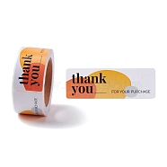 Rectangle Thank You Theme Paper Stickers, Self Adhesive Roll Sticker Labels, for Envelopes, Bubble Mailers and Bags, Colorful, 7.4x2.5x0.01cm, 120pcs/roll(DIY-B041-24B)