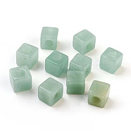 Natural Green Aventurine European Beads, Large Hole Beads, Cube, 10x10x10mm, Hole: 4.5~5mm(G-F580-B03)