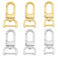 6Pcs 6 Styles Zinc Alloy Swivel Clasps, Swivel Snap Hook, Fine Jewelry Findings, Platinum & Golden, 49~49.5x21.5~27x6.5mm, 1pc/style(FIND-HY0003-15)