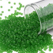 TOHO Round Seed Beads, Japanese Seed Beads, (7F) Transparent Frost Peridot, 11/0, 2.2mm, Hole: 0.8mm, about 5555pcs/50g(SEED-XTR11-0007F)
