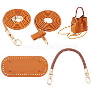WADORN 1Pc PU Leather Bag Strap, 1 Set Imitation Leather Oval Bag Bottoms & Purse Strap & Drawstring for Bucket Bag Set, with Iron & Alloy Findings, Chocolate(DIY-WR0003-17A)