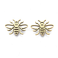 Ion Plating(IP) 201 Stainless Steel Pendants, Laser Cut, Bees, Golden, 13x17x1.5mm, Hole: 1.4mm(STAS-T044-235G)