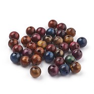 Acrylic Beads, Imitation Tiger Eye Beads, Round, Mixed Color, 11.5~12mm, Hole: 2mm, about 520pcs/500g(MACR-E025-21-12mm)
