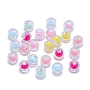 Transparent Acrylic Beads, Bead in Bead, Round, Mixed Color, 8x7.5mm, Hole: 2mm, about 100pcs/bag(TACR-YW0001-03A)
