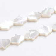 Natural White Shell Mother of Pearl Shell Beads, Pearlized, Hamsa Hand/Hand of Fatima/Hand of Miriam, 10x8x2mm, Hole: 0.5mm(SSHEL-L017-006)