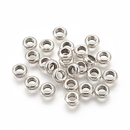 Alloy Spacers Beads, Rondelle, Lead Free and Cadmium Free, Antique Silver, 7mm diameter, 3mm thick, hole: 4mm(X-EA540Y)
