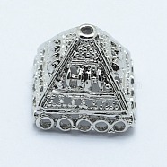 Alloy Bead Cone, Long-Lasting Plated, Platinum, 20.5x20.5x17mm, Hole: 2mm(PALLOY-K107-07P)