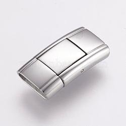 304 Stainless Steel Bayonet Clasps, Rectangle, Stainless Steel Color, 24x12.5x5.5mm, Hole: 3x11mm(STAS-F122-35P)