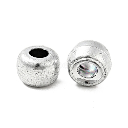 Plated Acrylic European Beads, Barrel, Silver, 8x6mm, Hole: 4mm, about 119000pcs/25000g(MACR-ZX016-B02)