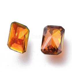Cubic Zirconia Pointed Back Cabochons, Faceted Rectangle, Astral Pink, 6x4x2mm(ZIRC-H108-05B-001AP)