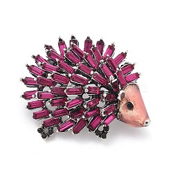 Hedgehog Enamel Pins, Alloy Brooches for Backpack Clothes, Medium Violet Red, 37x45mm(JEWB-E041-08AS-01)