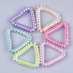 Plastic Telephone Cord Elastic Hair Ties, Ponytail Holder, Triangle, Mixed Color, 48~52x54~56x8~9mm(OHAR-T006-25B)