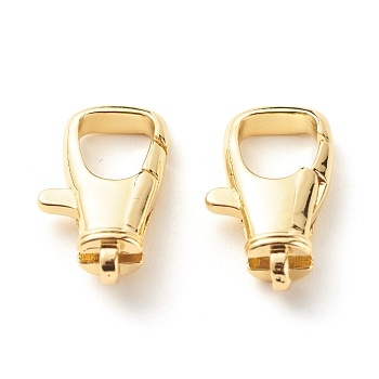 Eco-Friendly Brass Lobster Claw Clasps, Long-Lasting Plated, Lead Free & Cadmium Free, Real 18K Gold Plated, 20x12x5mm, Hole: 5x1.6mm