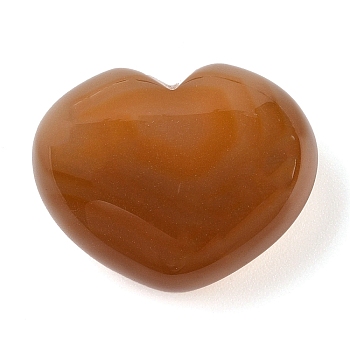 Natural Agate Love Heart Stone, Pocket Palm Stone for Reiki Balancing, 24~25.5x30x15~17mm