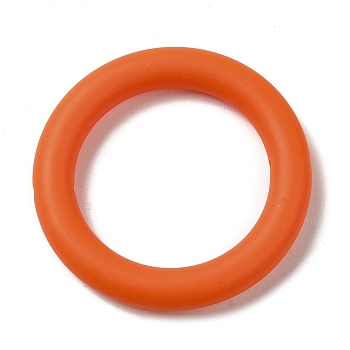 Silicone Beads, Ring, Dark Orange, 65x10mm, Hole: 3mm